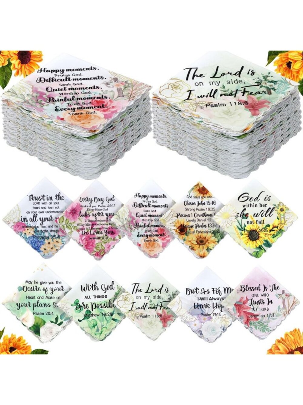 Elegant Bible Verse Handkerchief - Thoughtful Gift for Ladies, Faith-Inspired